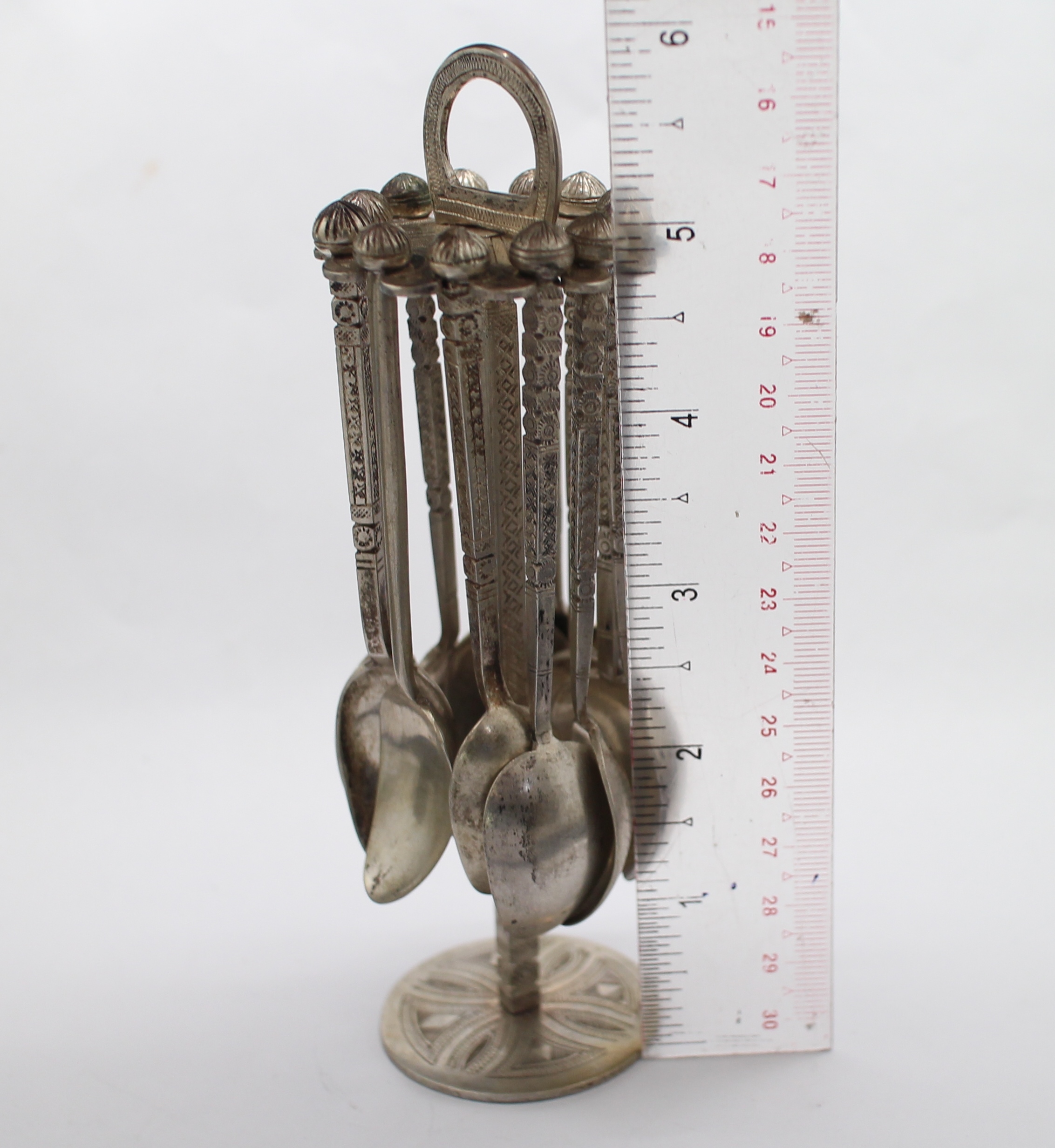 SI298 พวงช้อนเงินแท้สำหรับชงกาแฟ เงินแท้ 92.5% นน. 256.2 กรัม