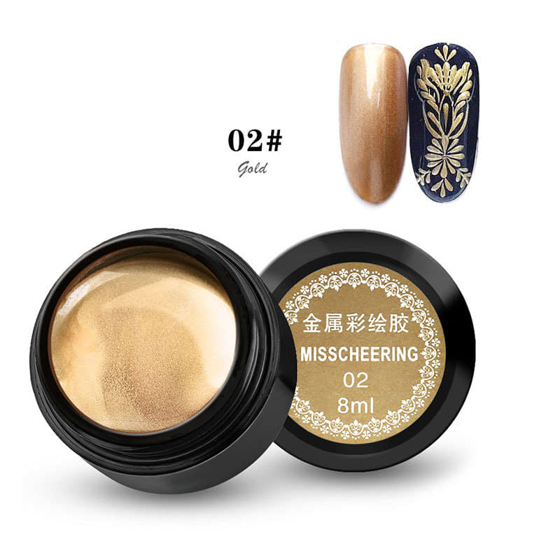 สีเจลเมทัลลิค (Metallic) เจลเพ้นท์เงา 8ml.