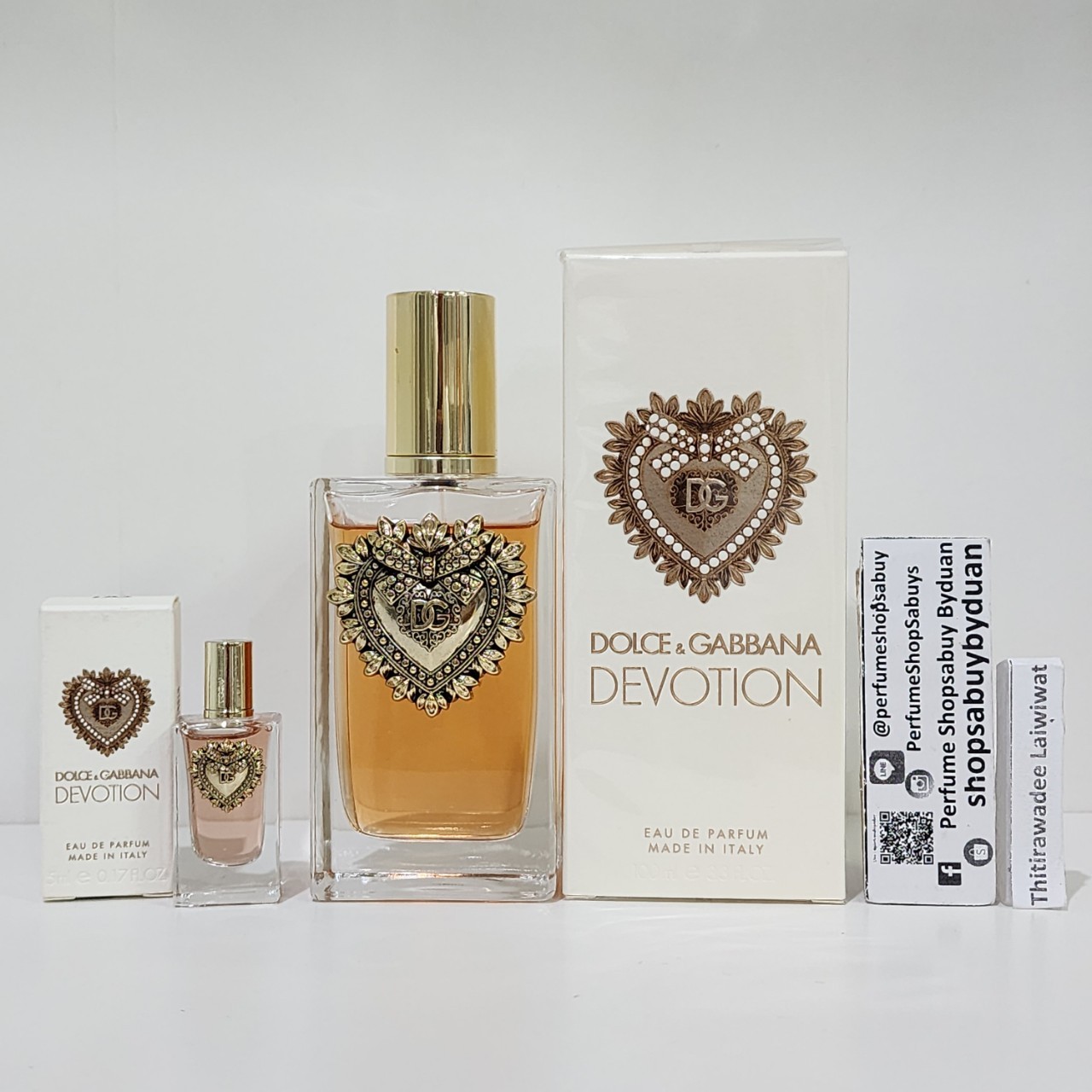 น้ำหอมจิ๋วมินิ Dolce & Gabbana Devotion EDP 5ml แบบแต้มมีกล่อง ( Mini Perfume น้ำหอมขนาดพกพา) น้ำหอมจิ๋วมินิ ขวดน่ารัก ตั้งโชว์ก็สวย พกพาก็สะดวก หัวแต้มตามจุดชีพจร