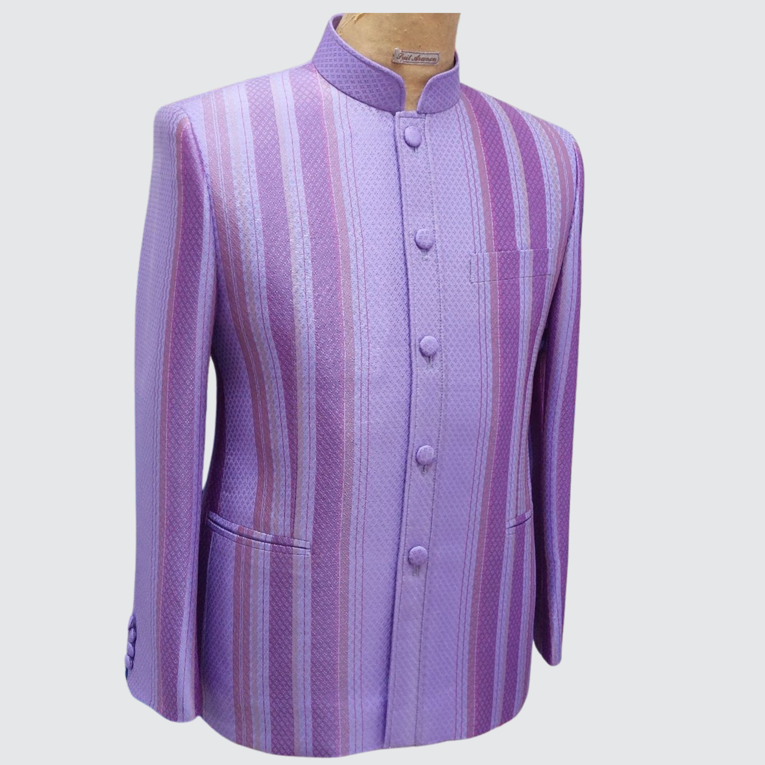 เสื้อสูทพระราชทาน แขนยาว ผ้าไหมยกดอกมีเชิง | ตัดเย็บตามรูปร่าง | เลือกสีผ้า ส่งไซส์ได้