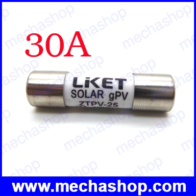 ฟิวส์โซล่าเซลล์ ฟิวส์ไฟฟ้ากระแสตรง ฟิวส์กระบอกสำหรับแผงโซล่าเซลล์ 30A PV solar fuse 1000VDC fusible 10x38mm for solar power system