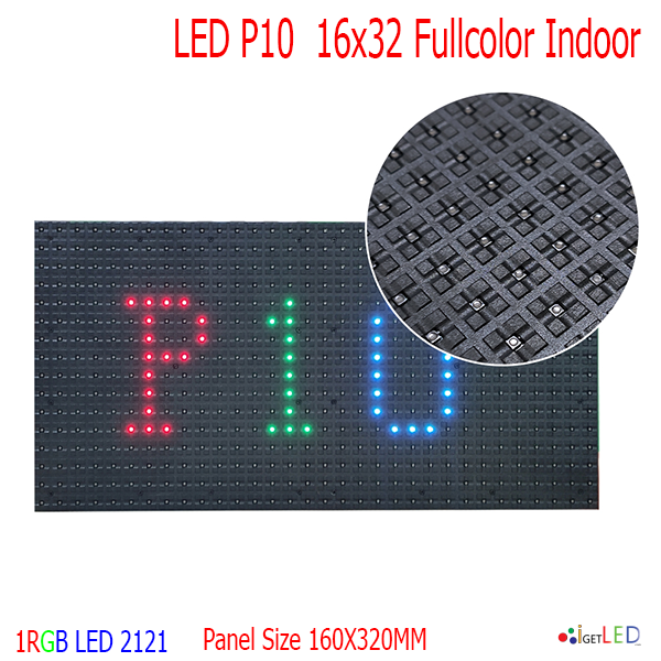 LED P10 SMD Full Color ในร่ม RGB โมดูลสีเต็มจอแสดงผล LED 16x32 Pixels ขนาดแผ่น 160mmx320mm