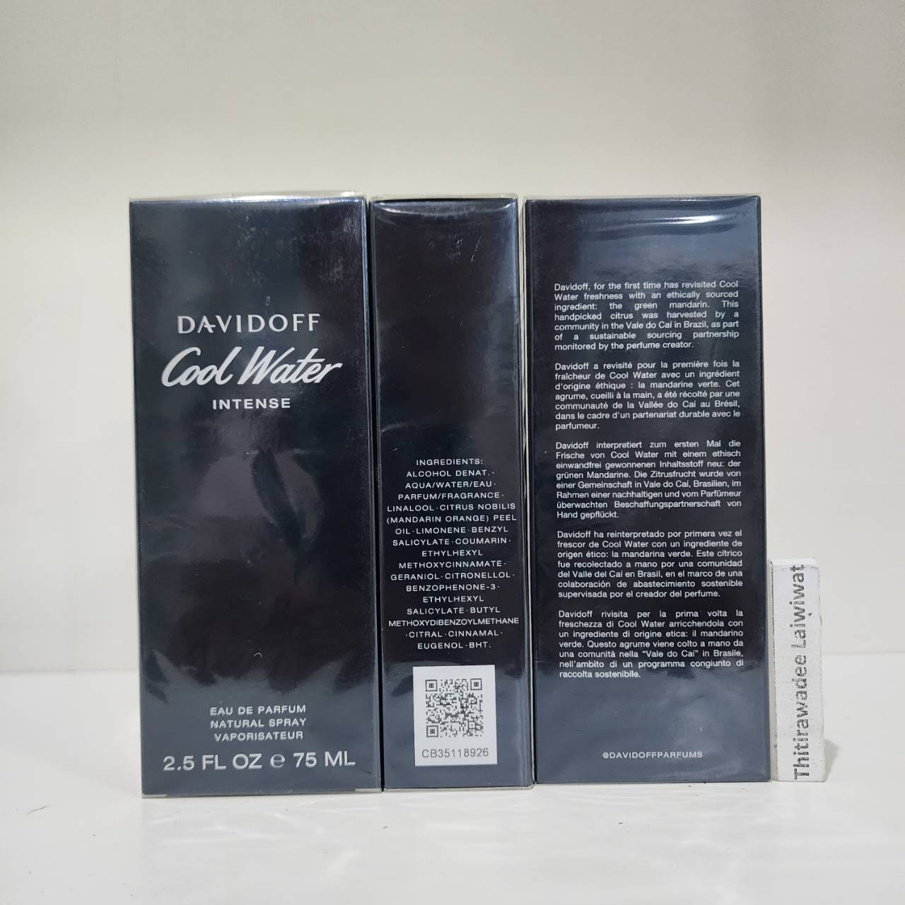 น้ำหอมแท้ Davidoff cool water intense 75ml. กล่องซีล