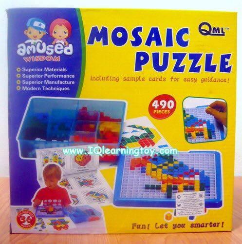 Mosaic Puzzle ตัวต่อโมเสกสร้างภาพ 490 ชิ้น มาพร้อมกรอบภาพและกล่องเก็บอุปกรณ์ ฝึกพัฒนาการกล้ามเนื้อมือ ฝึกการเรียนรู้เรื่องสี ฝึกสมาธิได้ดีส่งฟรี