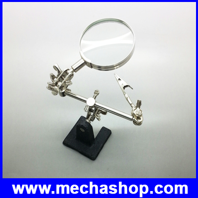 กล้องส่องขยาย กล้องขยายชิ้นงาน พร้อมขาตั้งและที่จับยึด Vise Clip Tool Magnifying Glass 5X
