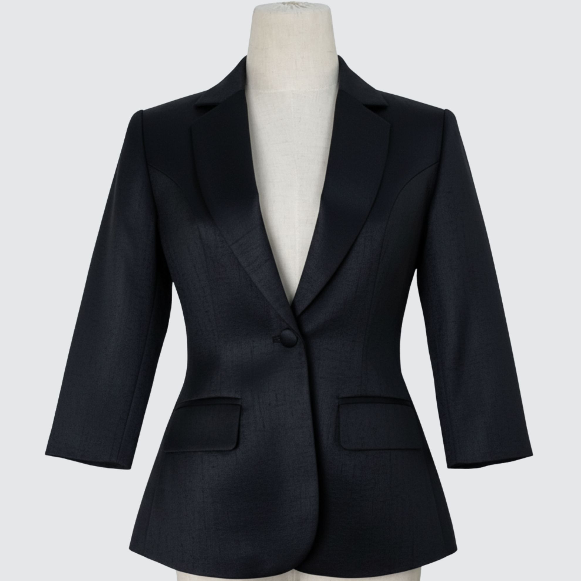 สูทหญิงแขนสามส่วน ตัดเย็บจากผ้าไหมลืบ ไหมแท้ 100% | ตัดเย็บตามรูปร่าง | เลือกผ้า ส่งไซส์ได้