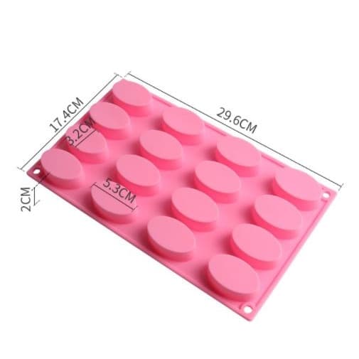 พิมพ์สบู่ ซิลิโครนวงรี 25-30 กรัม 16 ช่อง