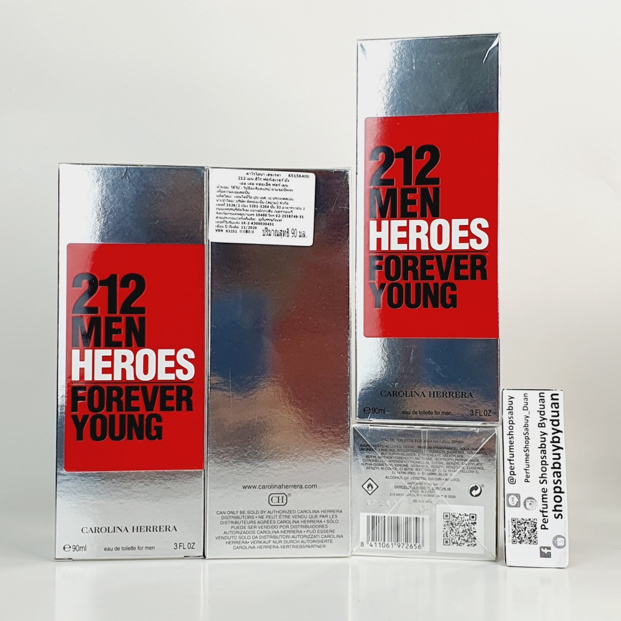 น้ำหอมแท้ Carolina Herrera 212 Heroes Forever Young EDT 90ml กล่องซีลป้ายไทย