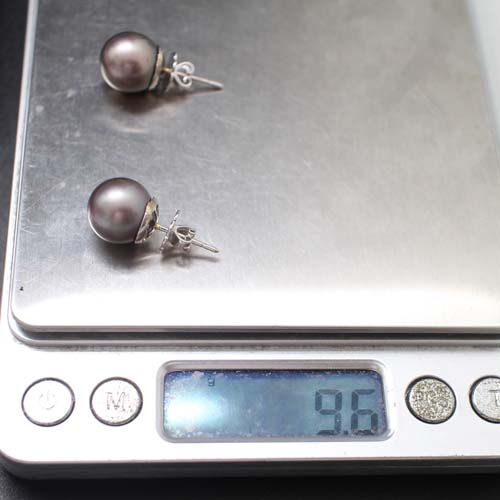 ER25068 ต่างหูมุกเซ้าซี ทองแท้ 18k นน.รวม 9.6 กรัม มุกแท้ 12 มิล