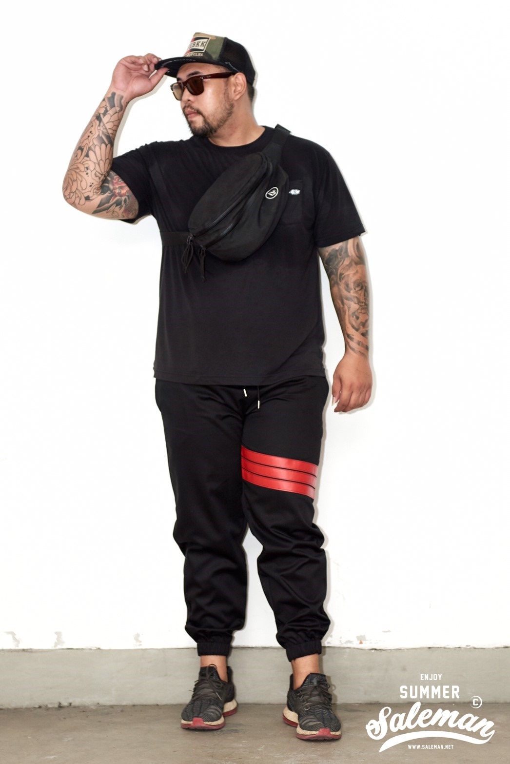 กางเกง Jogger ขาจั๊ม พรีเมี่ยม รหัส SST615RR แถบแดง3