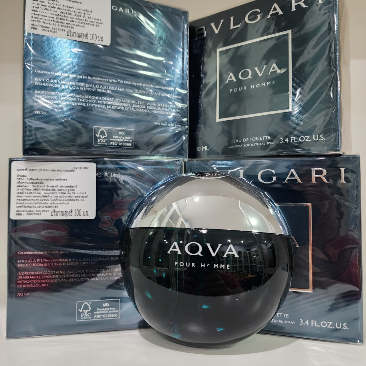 น้ำหอมแท้ Bvlgari Aqva Pour Homme EDT 100ml กล่องซีล