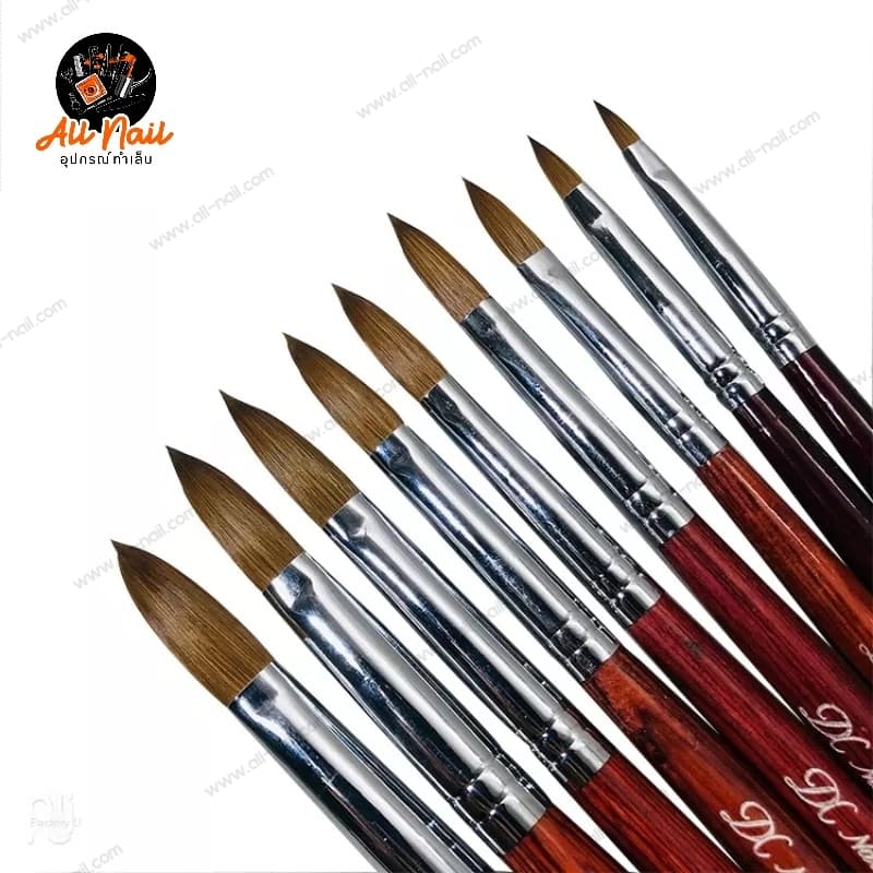 พู่กันต่ออะคริลิค พู่กันทำเล็บ ต่อเล็บ ขนKolinskyแท้ มีหลายขนาด