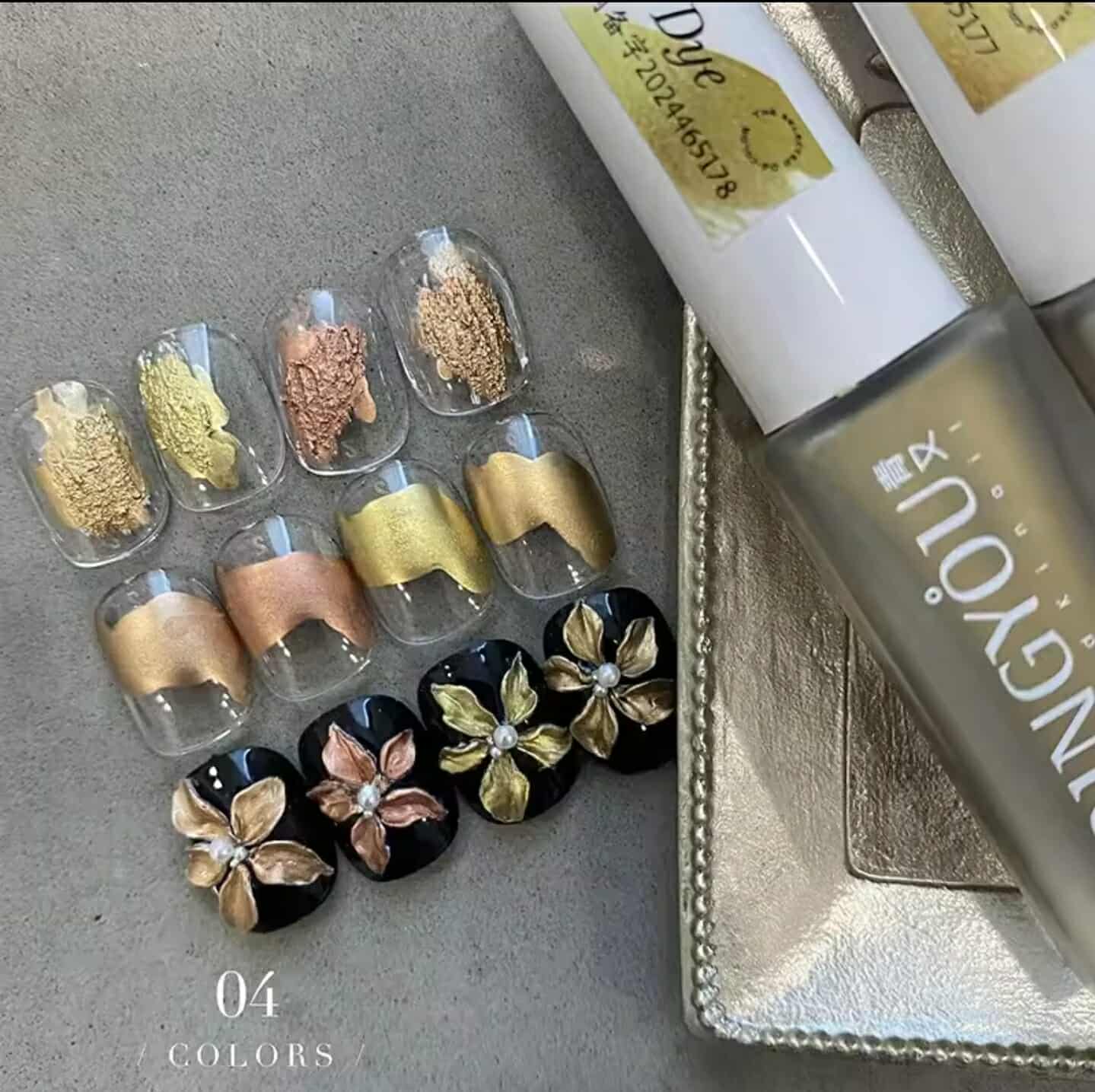 น้ำยาทาเล็บเมทัลลิค สีไบรท์เมทัลลิค แบรนด์QINGYOU แห้งไว มี4สี