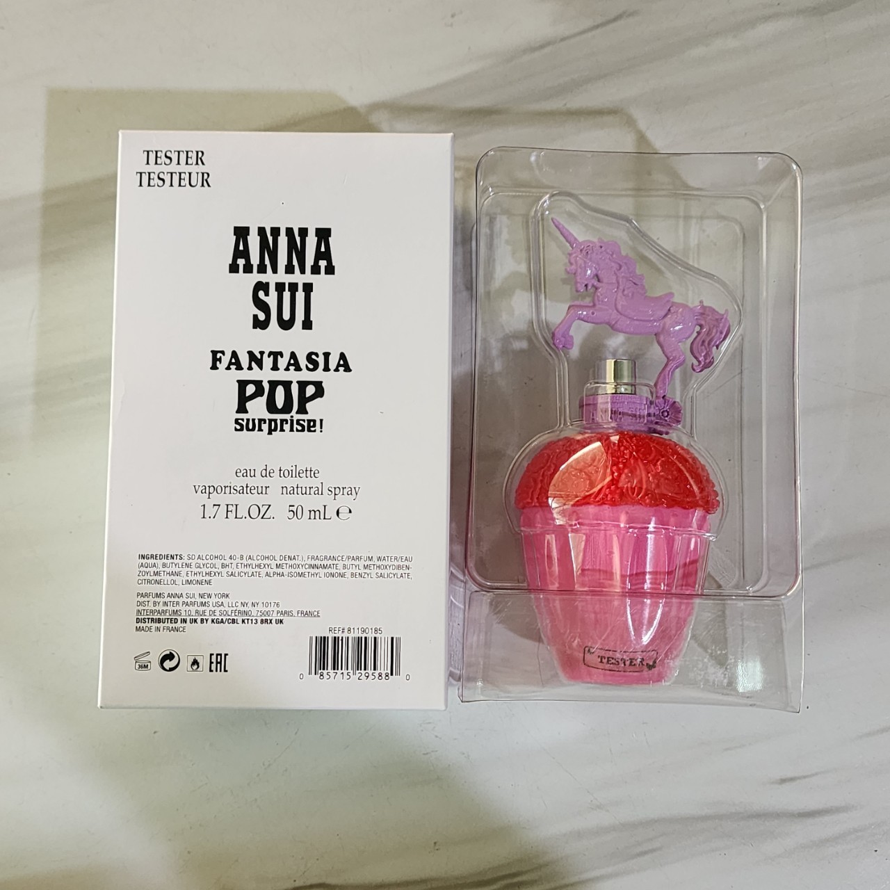 น้ำหอมแท้ Anna Sui Fantasia Pop Surprise 50ml กล่องเทสเตอร์ สีแดงฟ้า