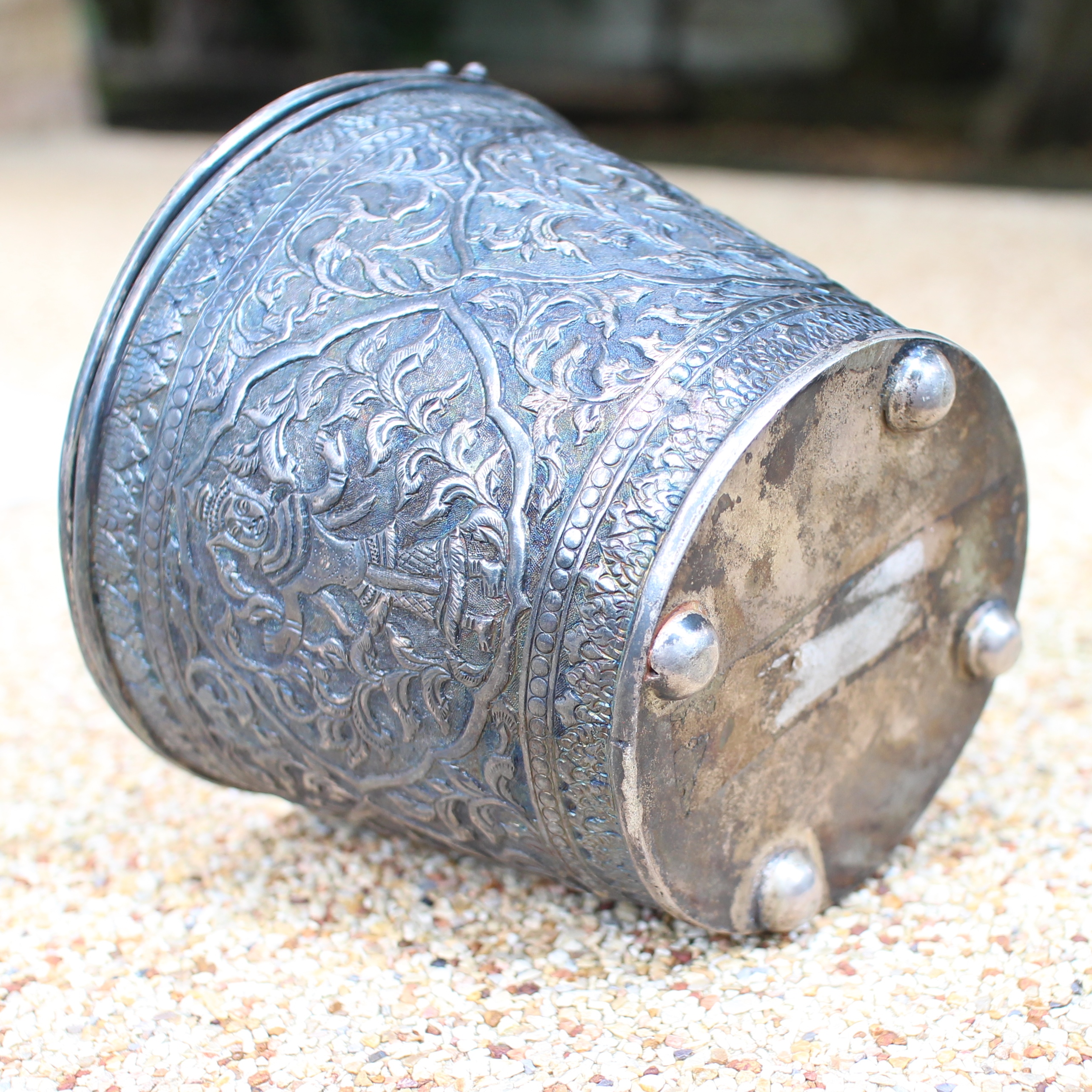 SI107 ถังเงินแท้เล็กดุลลาย นน. 230 กรัม