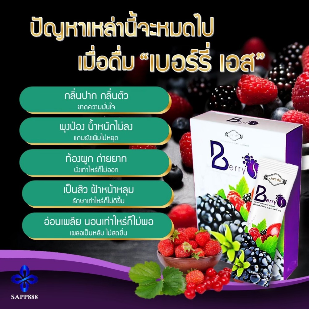 เบอร์รี่ เอส Berry S ล้างสารพิษ สารตกค้าง ในเลือด