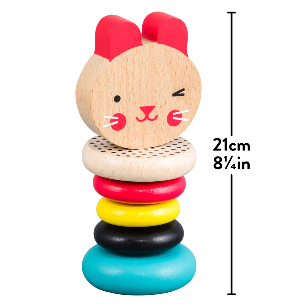 Modern Bunny Wooden Rattle Baby 0-2 แรกเกิด-2ปี ของเล่นไม้มีเสียง Non Toxic