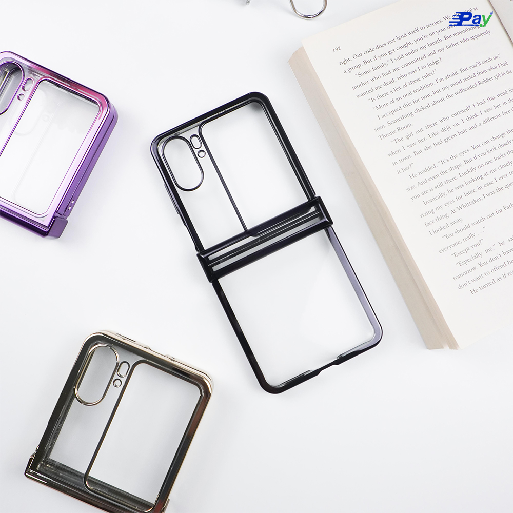 เคสโทรศัพท์ OPPO Stuff แบบแข็ง เคสใส ขอบสี สำหรับ OP Find N2 Flip