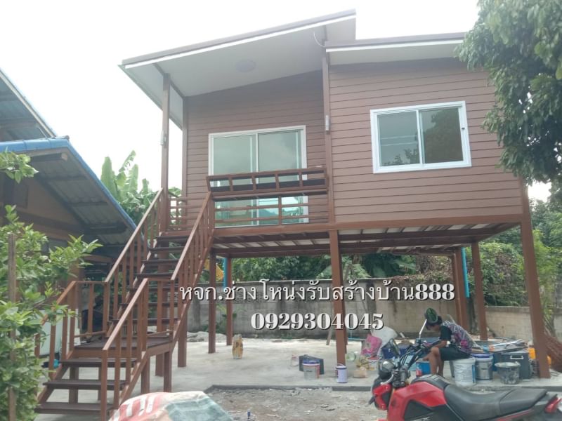 บ้านนอดดาวน์ขนาด 4.5*6 ยกสูง2เมตร 1ห้องนอน1ห้องน้ำ1ห้องโถง