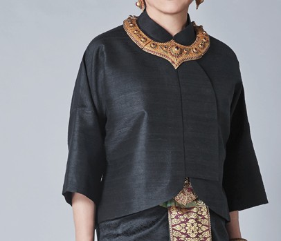 แบบตัดชุด แยกชิ้น เสื้อ+กระโปรง ผ้าไหม (ไม่รวมผ้า) chobmai x PTS รหัส CUT-PTS0522661