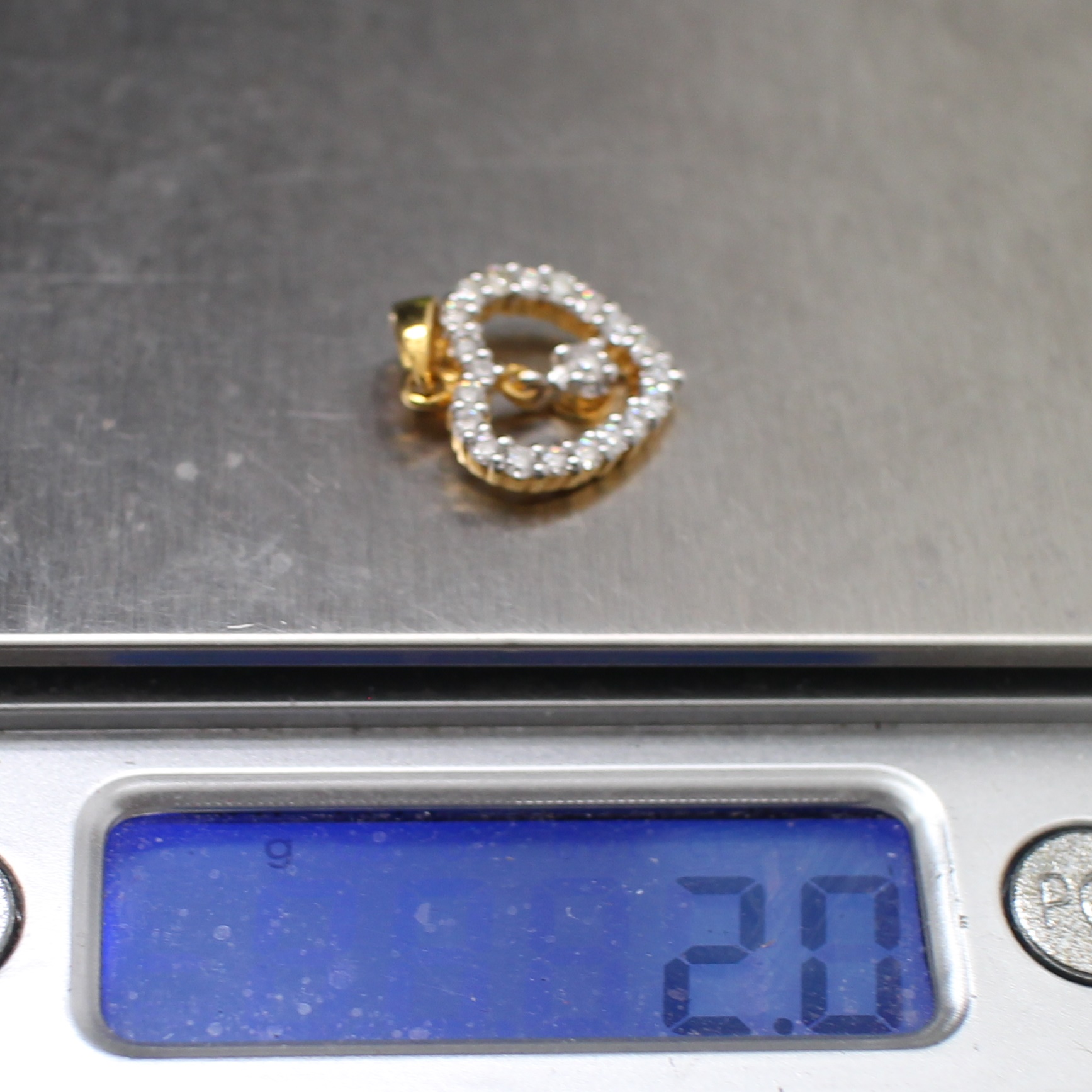 PD25016 จี้เพชรหัวใจ เพชรแท้ 21 เม็ด 0.65 กะรัต ทองแท้ 18k นน.รวม 2 กรัม เพชรขาว ไฟดี