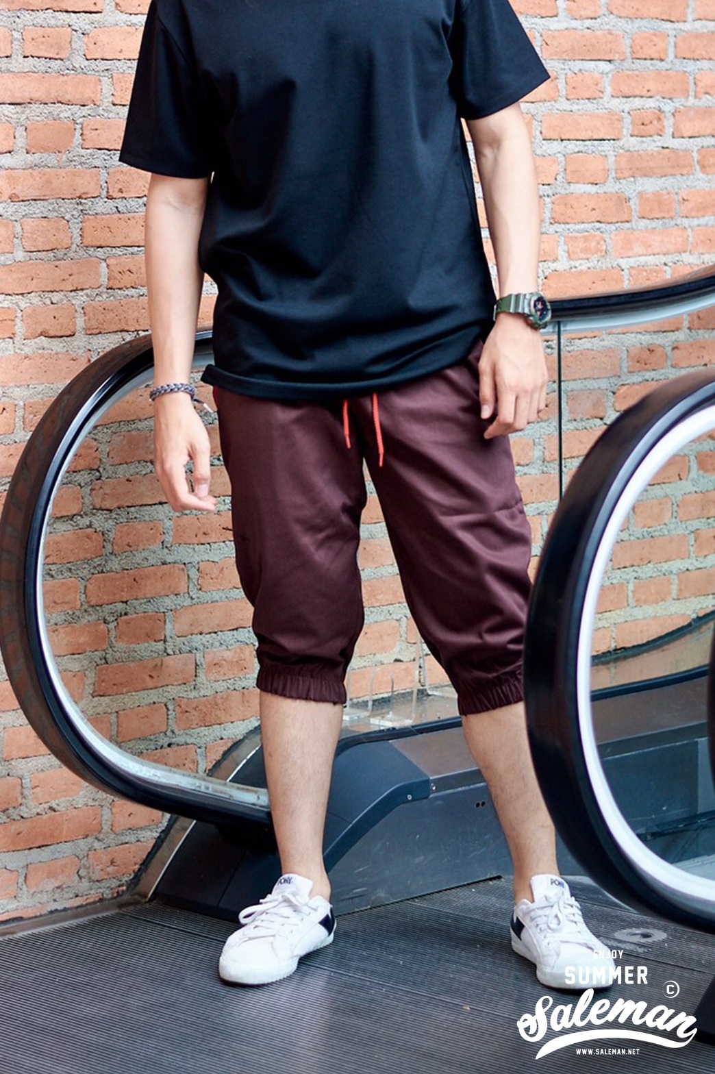 กางเกงขาสามส่วนCOTTON รหัสSS 324 RB สีน้ำตาลเข้ม