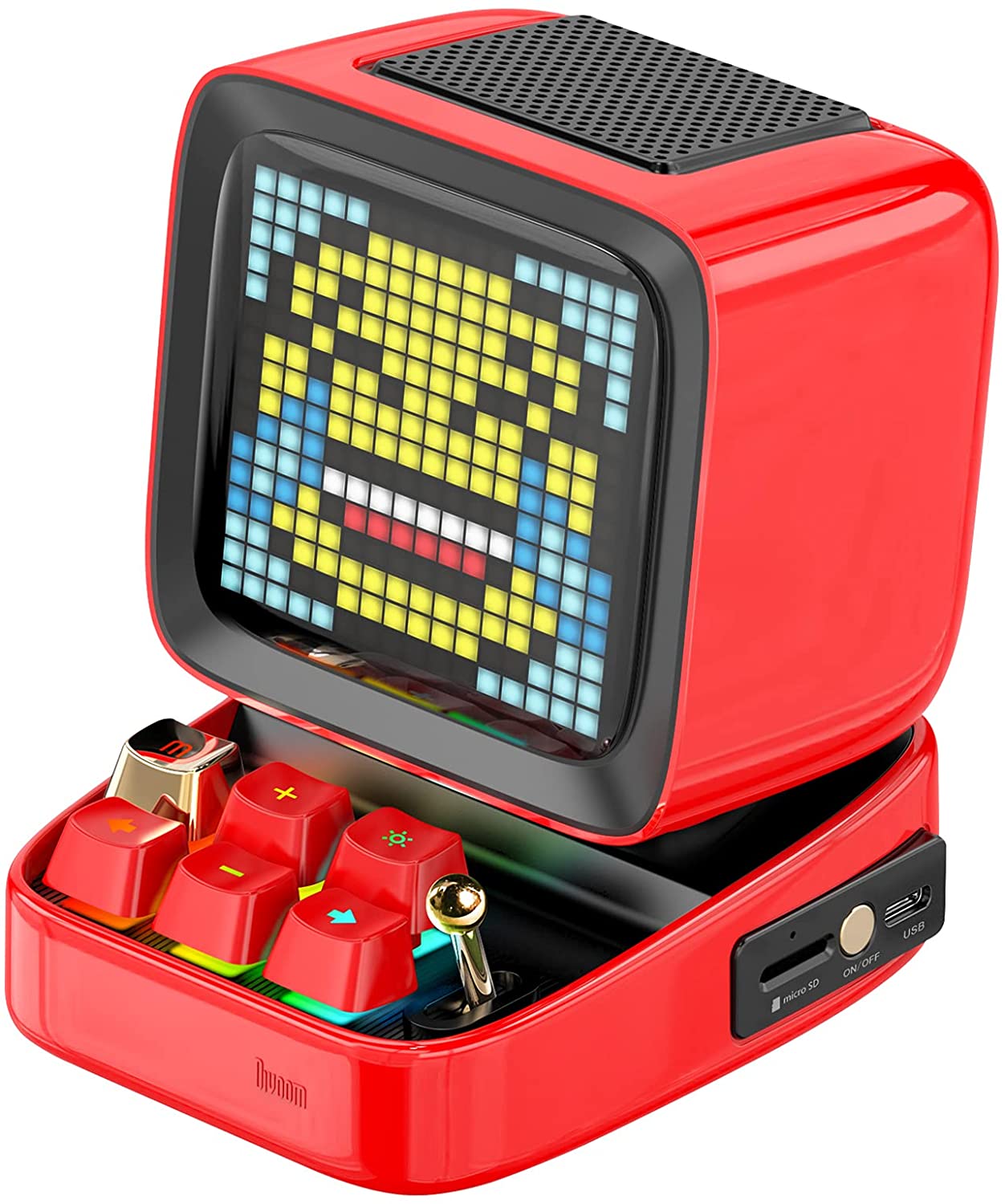 Red สีแดง Original ของแท้ 100% รับประกันไทย Divoom Ditoo Plus+ ลำโพง Bluetooth Pixel Art Mechanical Button