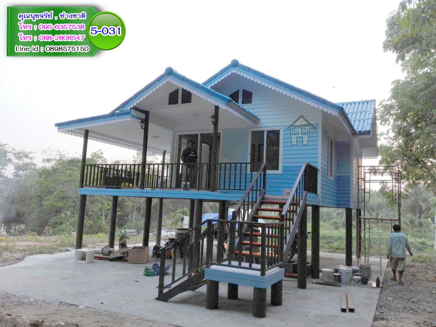 5-031 บ้านน็อคดาวน์ - บ้านหลังใหญ่ - ทรงจั่วมุกซ้อน