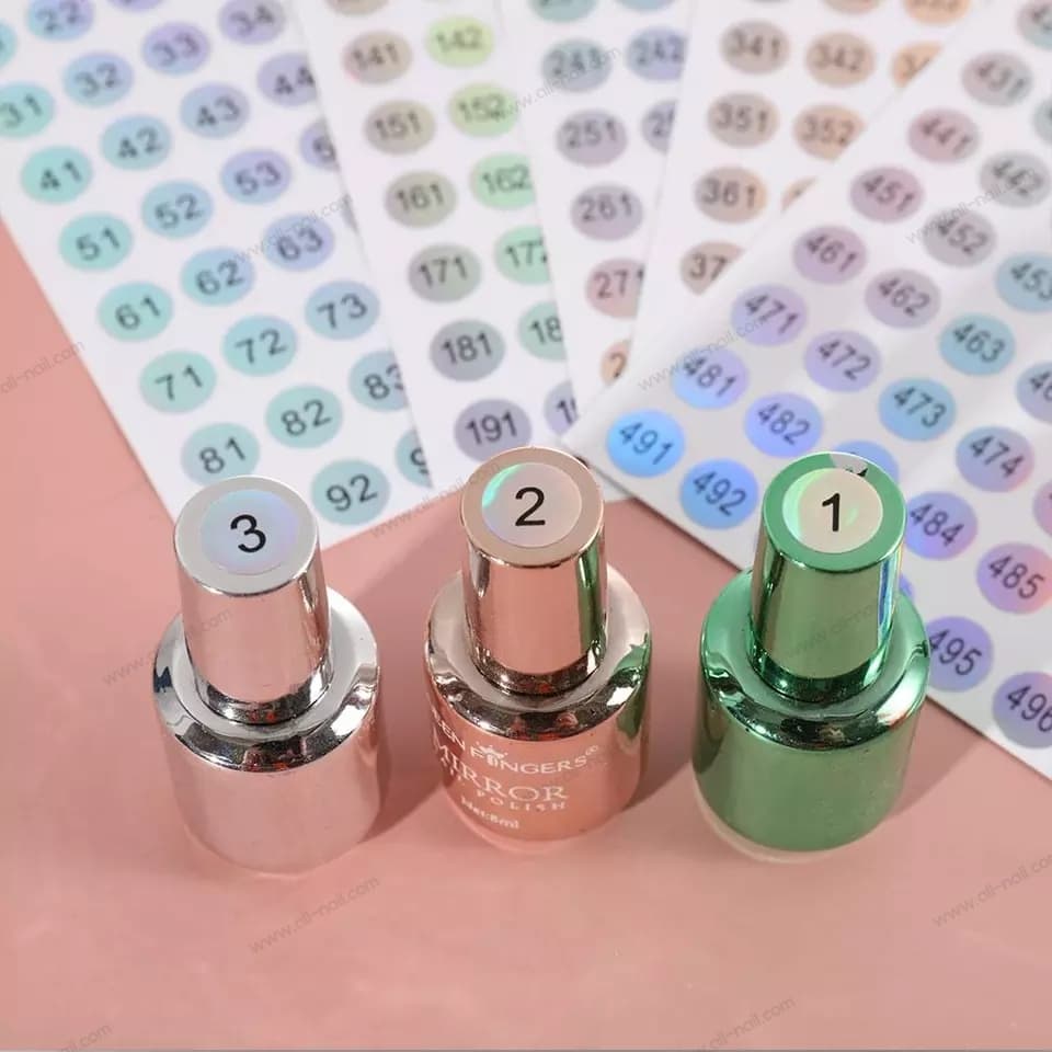 สติ๊กเกอร์หมายเลข สติ๊กเกอร์ตัวเลข ติดบนขวดสีทาเล็บ เลข1-100