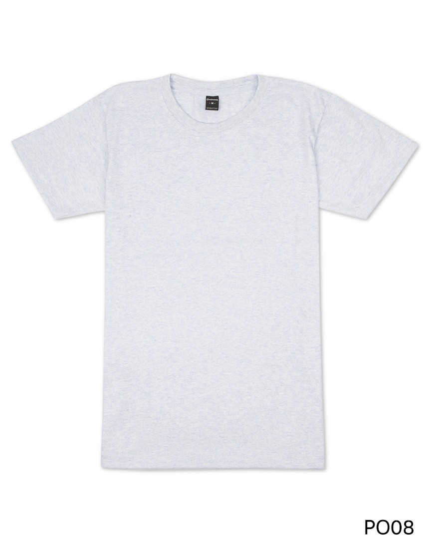 เสื้อยืดคอกลมเรียบ Po08 สีฟ้าฟอก