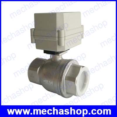 มอเตอร์วาล์วไฟฟ้า เลือกแรงดัน DC12V/24V เกลียวนิ้วหรือมิล SUS304 1-1/2inch DN40 Motorized Valve Full Port Actuated Ball Valve 2 Way Metal Gear IP67 CR