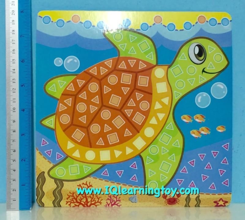 DIY Mosaic (ชุดสัตว์ทะเล) 1 ชุดมี 4 ภาพขนาดใหญ่ สีสันสดใส ความคิดสร้างสรรค์ ฝึกสมาธิ ส่งฟรี