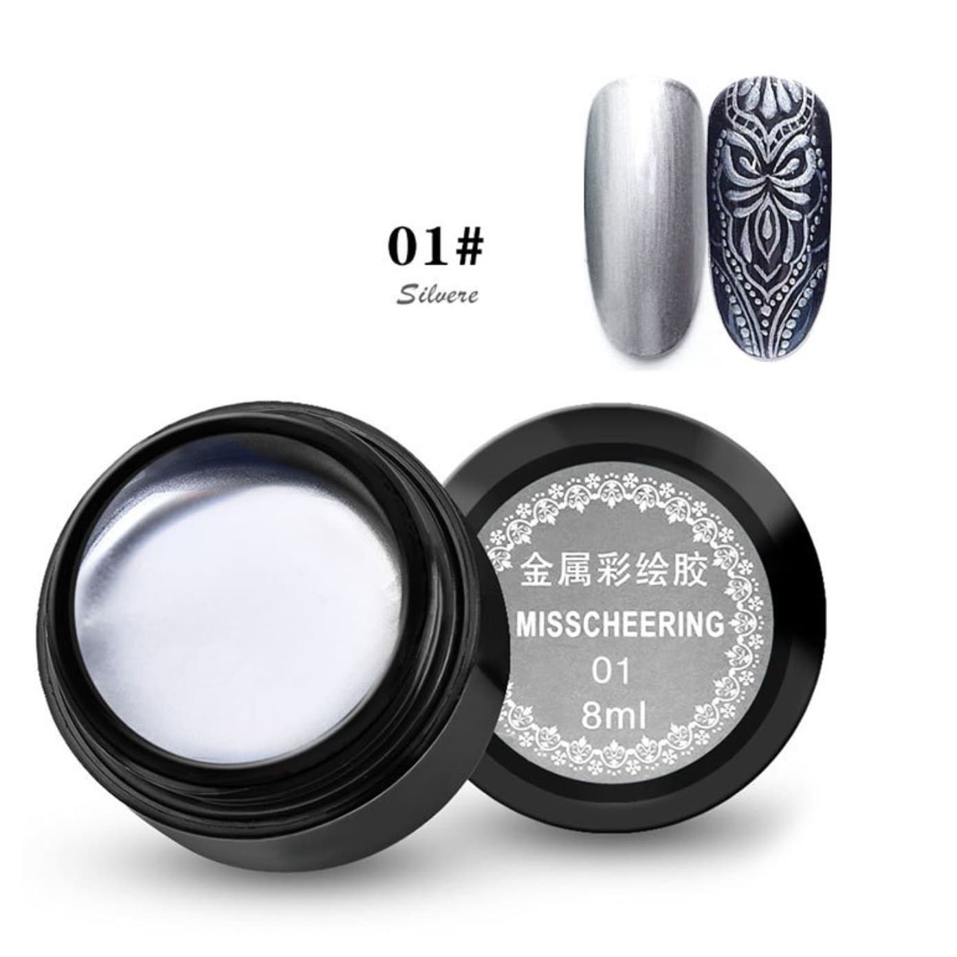 สีเจลเมทัลลิค (Metallic) เจลเพ้นท์เงา 8ml.