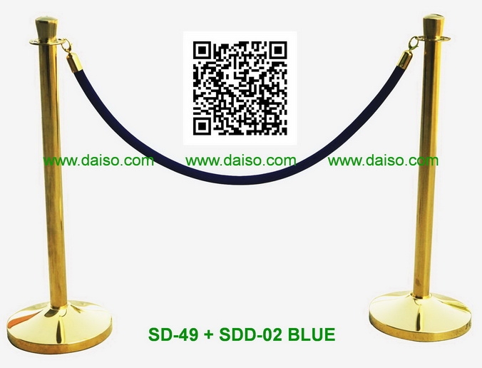 เสากั้นบริเขตสแตนเลสชุบสีทอง เสากั้นทางเดินแบบสายคล้องสีทอง