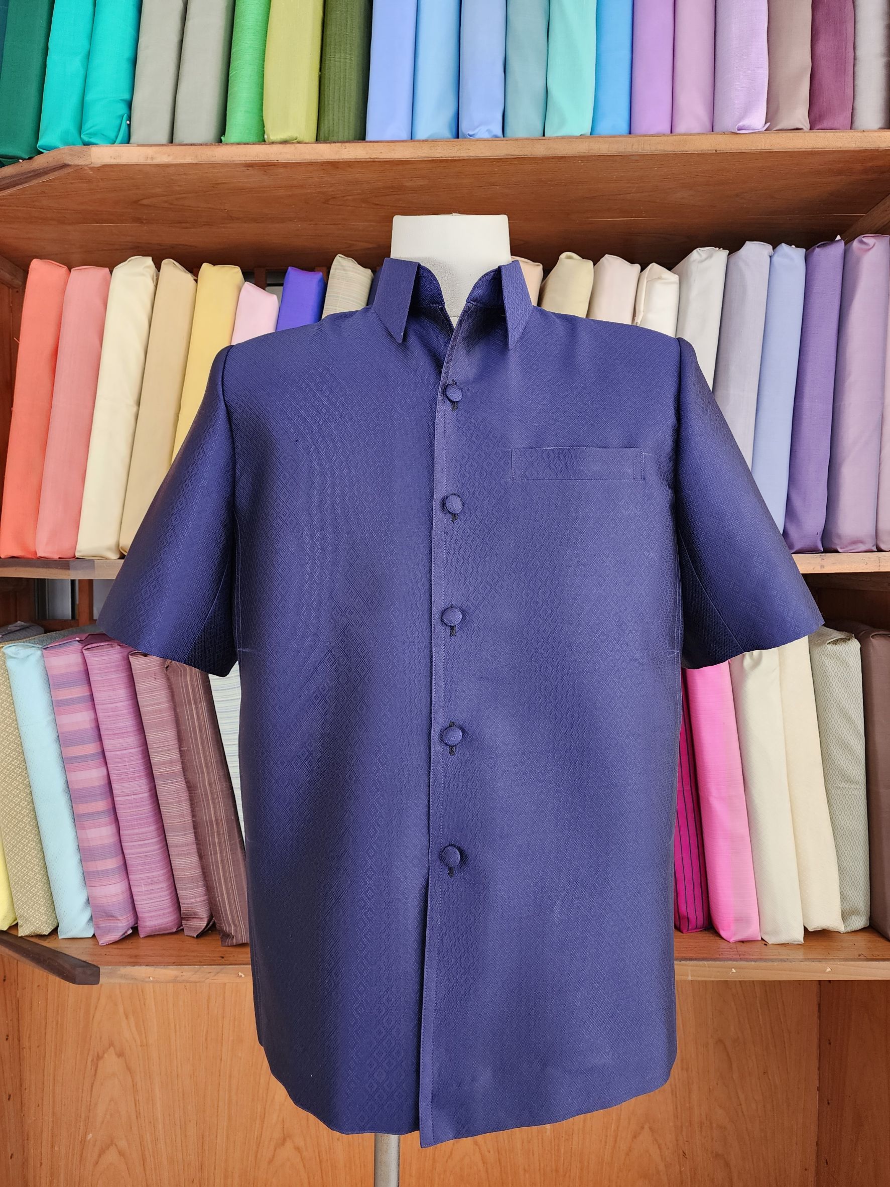 สั่งตัด(ไม่รวมผ้า) เสื้อสูทซาฟารี คอปก แขนสั้น เลือกตาม Size