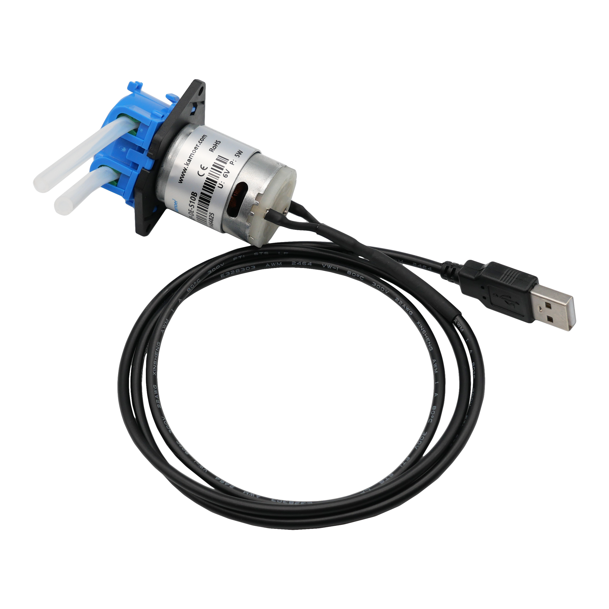 6V USB พร้อมใช้งาน ปั้มสารเคมีขนาดเล็ก ปั๊มเคมี ปั๊มปุ๋ย โดสซิ่งปั๊ม ปั๊มสูบ-จ่ายสารละลาย Mini Peristaltic Dosing Pump ท่อยาง 3/5mm