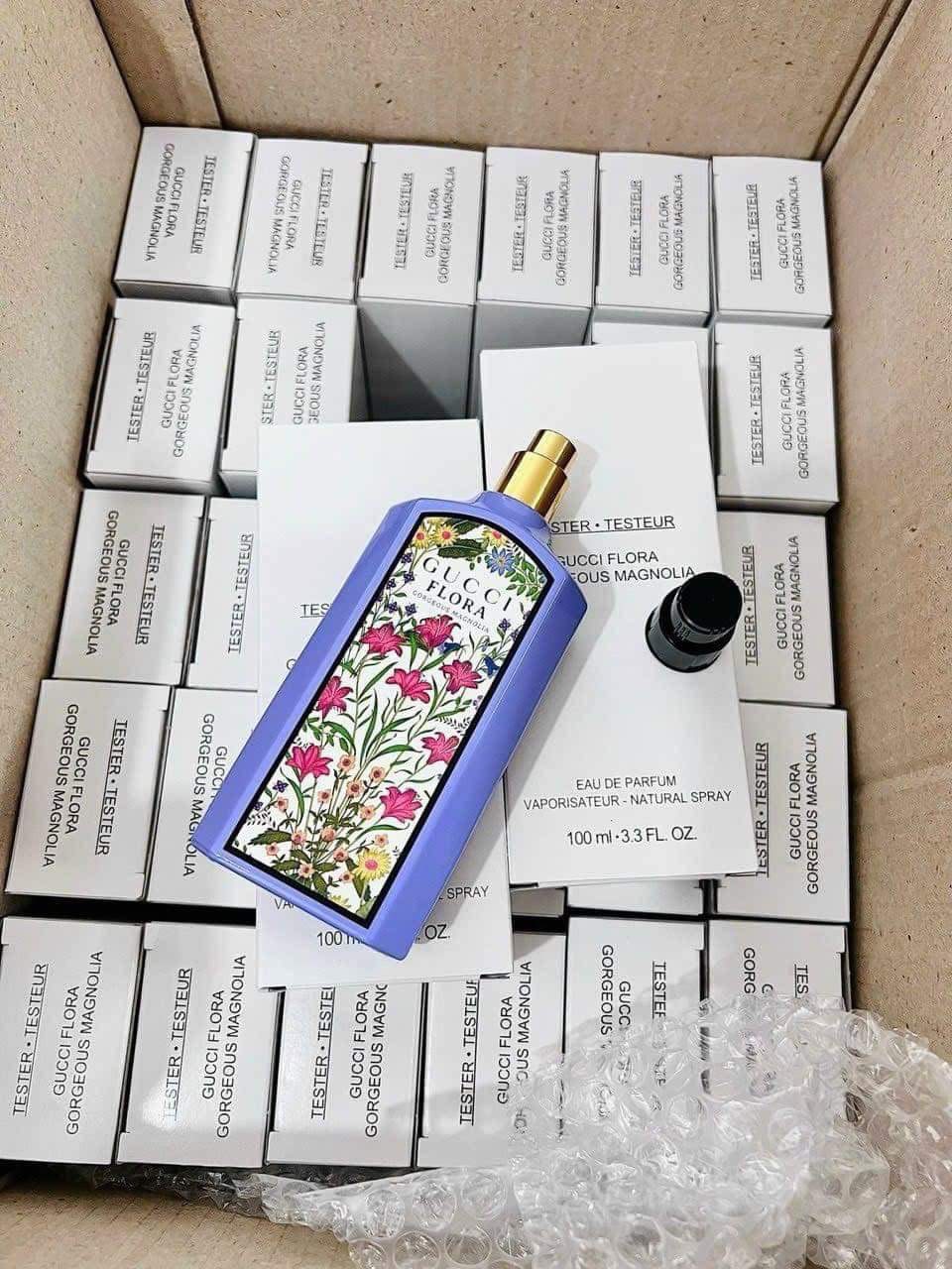 น้ำหอมแท้ Gucci Flora Gorgeous Magnolia Eau de Parfum 100ml Tester ฝาดำ