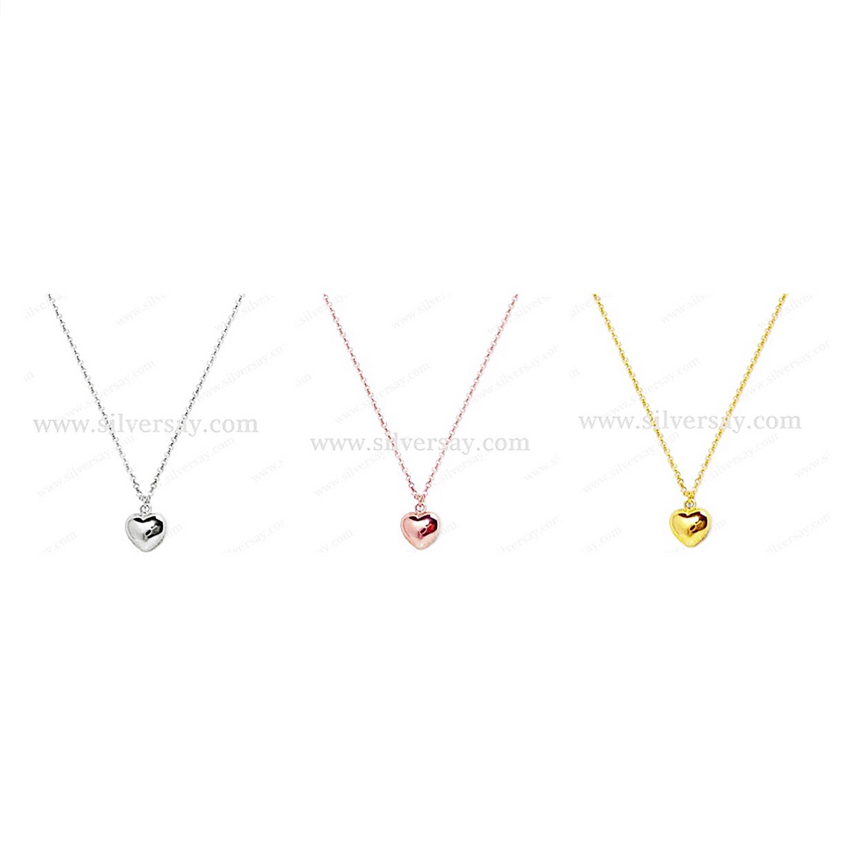 สร้อยคอมินิมอล : สร้อยคอพร้อมจี้หัวใจมินิฮาร์ท/สีทองคำ22k