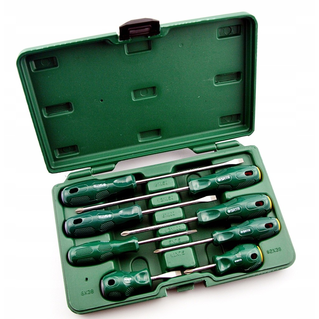 SATA 09306 ชุดไขควงแบน-แฉก ซาต้า 8 ชิ้น/ชุด (ชุด)