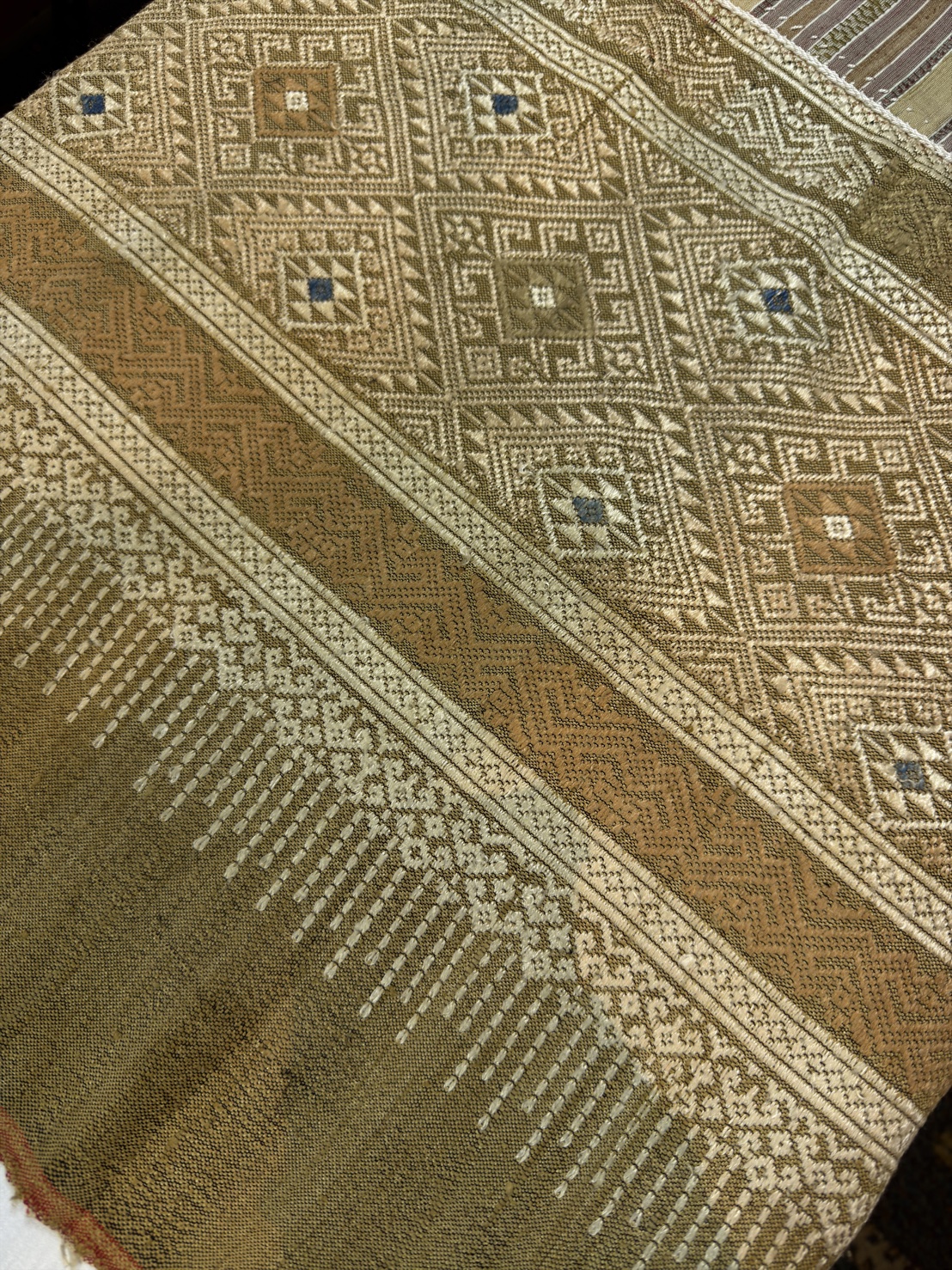 ซิ่นขิดไหม ต่อหัว ขนาด1x2เมตร สีเหลืองทองนวล รหัส R4F-155-1246818