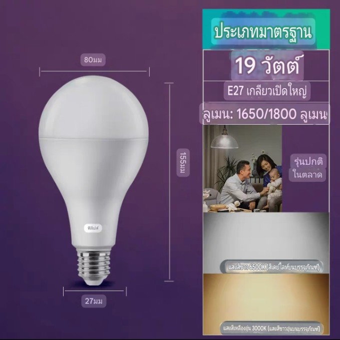Philipsซีรีส์ประหยัด19วัตต์ จำนวนบรรจุ 12 ดวง / ลัง