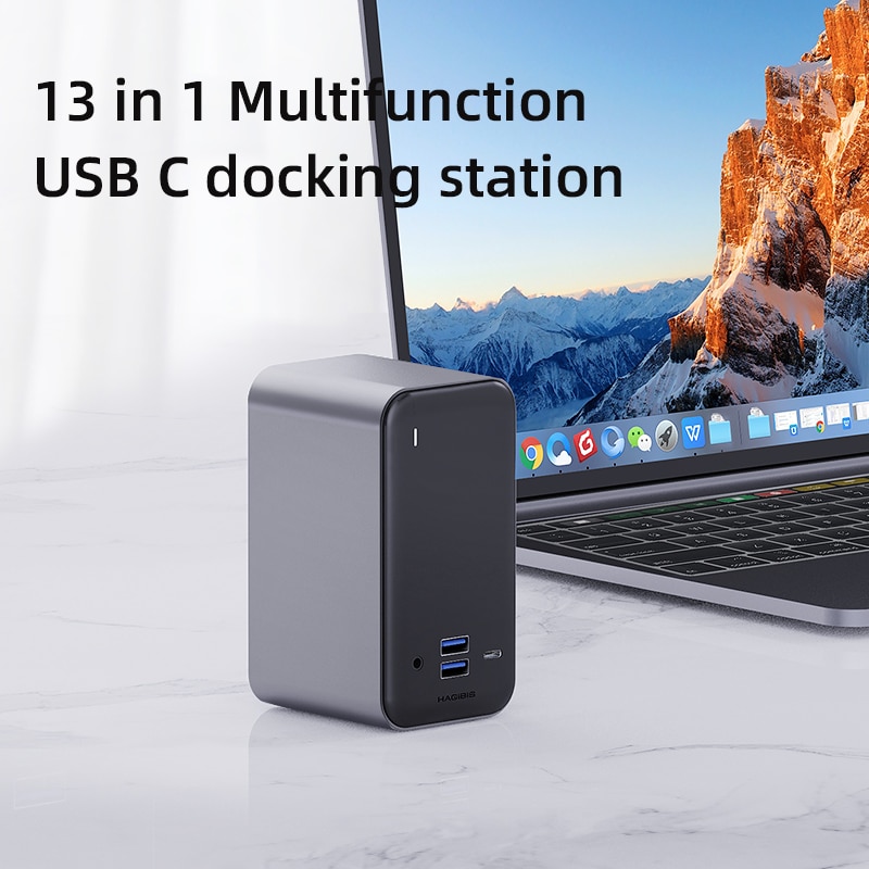 Hagibis 13 in 1 USB C Hub Type-C Adapter with USB-C 60W PD Charging, 4K 60Hz HDMI ,