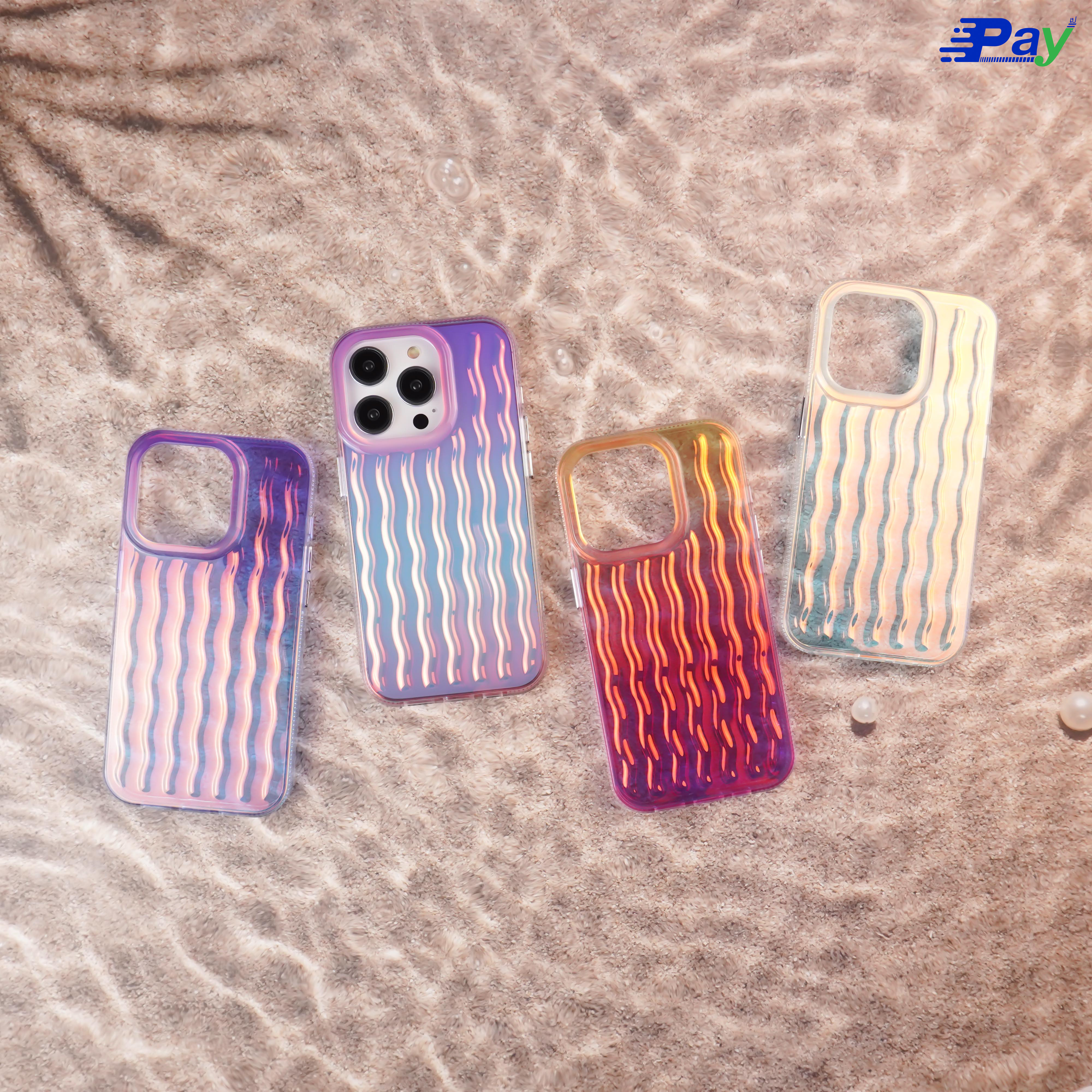 เคสโทรศัพท์ iPhone ลายคลื่นน้ำ โฮโลแกรม สำหรับ 14ProMax/14Pro/13ProMax/12Pro/12/11