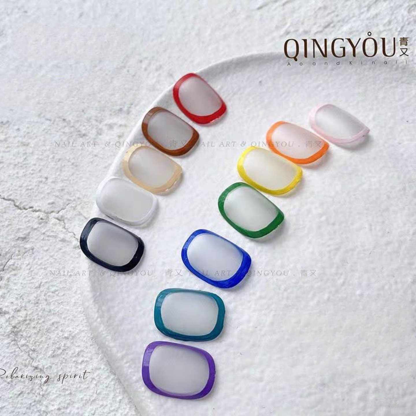 สีเจลเพ้นท์เล็บ เจลเพ้นท์แบบกระปุก แบรนด์QINGYOU เนื้อสีเรียบเนียน ทาง่าย 12สี/set