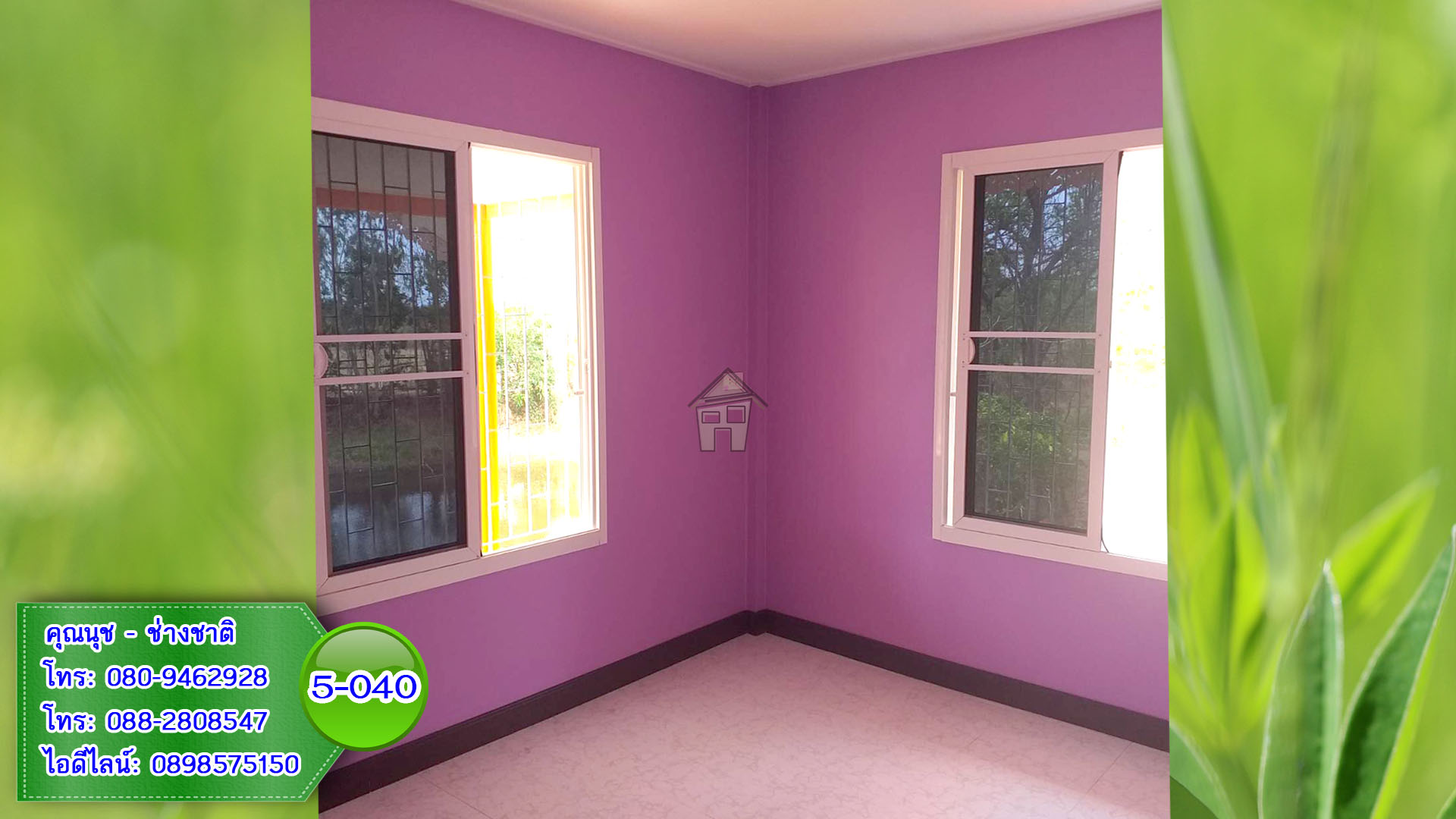 5-040 บ้านน็อคดาวน์ หลังใหญ่ ทรงจั่วมุกซ้อนสีส้ม