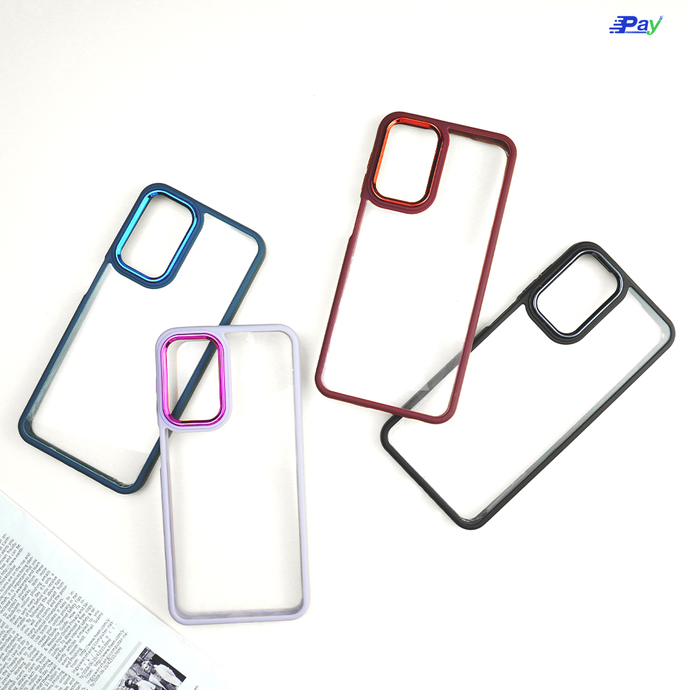 เคสโทรศัพท์ Samsung เคสหลังใสขอบสี กันกระแทก สำหรับSS A23