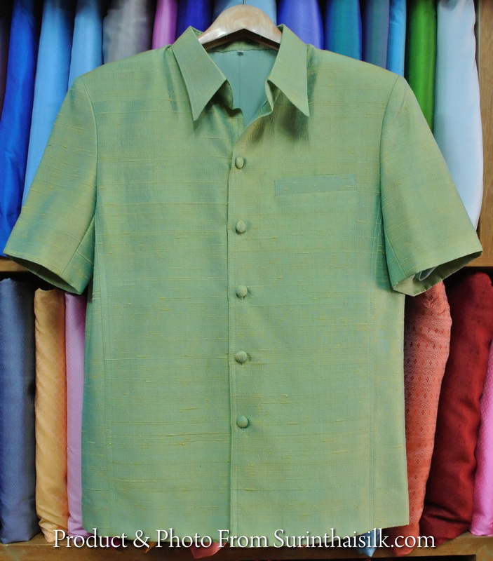 เสื้อซาฟารี คอปก ผ้าพื้น ทรง DS-072