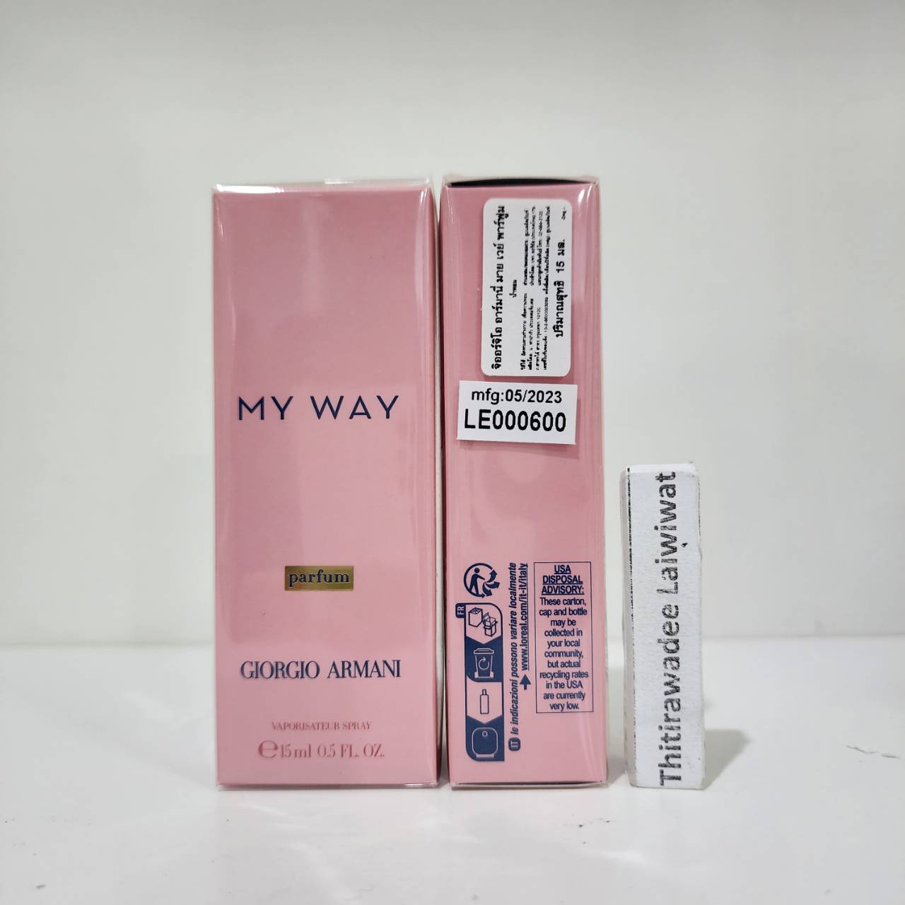 น้ำหอมจิ๋วมินิ Giorgio Armani My Way parfum 15ml กล่องซีลป้ายไทย ผลิต 05/2023 ( Mini Perfume น้ำหอมขนาดพกพา) น้ำหอมจิ๋วมินิแบบทดลองแบบสเปรย์ พกพาก็สะดวกใช้ฉีดตามจุดชีพจร
