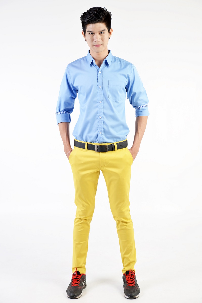 เสื้อเชิ้ตผู้ชายสีฟ้า S-021