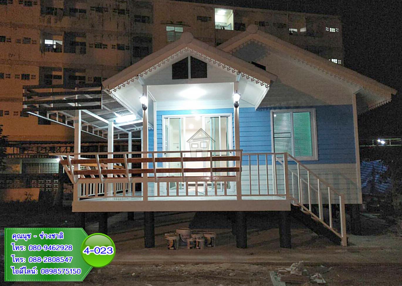 4-023 บ้านน็อคดาวน์ ทรงจั่วมุกซ้อน